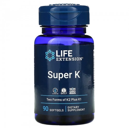 Life Extension, Продукт «Super K», 90 мягких желатиновых капсул Life Extension, Продукт «Super K», 90 мягких желатиновых капсул